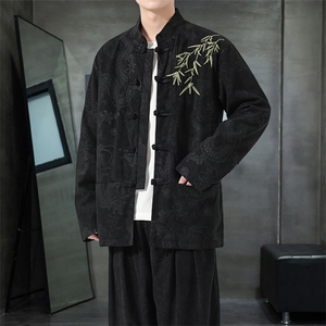 男士外套灯芯绒夹克盘扣立领唐装风 XZ1512-2506单夹克-P85图片