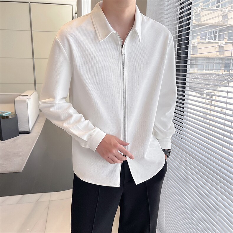 轻熟风~春季拉链门禁长袖衬衫 CS602/P55图片