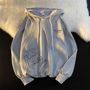 WY2133-P35 加绒款-P40 纯棉连帽卫衣男大码运动帽衫宽松薄外套男图片
