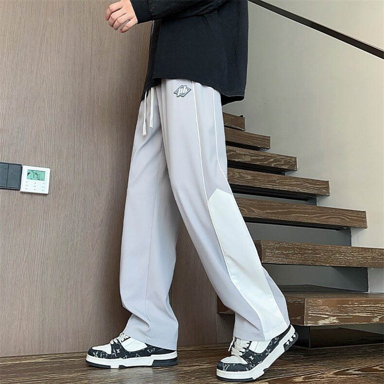 休闲裤男款春秋潮牌宽松直筒裤子男时尚帅气青少年长裤K521-P40,男装休闲裤,星座308B-2