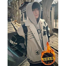 棒球服外套男春季新款翻领刺绣情侣立领夹克宽松拼接上衣JKA230，男装夹克，星座1116A（原606A-3）