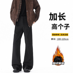 cleanfit黑色微喇弯刀西裤美式高街裤子男直筒休闲西装裤KZ058P50图片