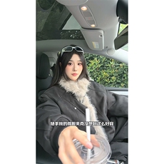 现货重磅硬挺boxy羽绒棉衣座山雕大毛毛领洗水麂皮棉服冬外套，男装棉衣，电商A486