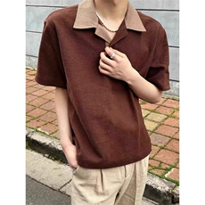 新款流行时髦polo衫气质短袖男款美式复古风原宿潮流文艺ins潮，男装T恤，四季星座505