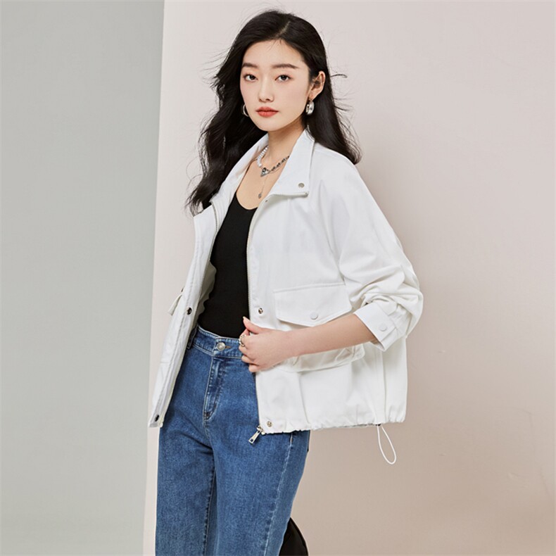 ZYRODIA春季新款短款工装风衣外套夹克宽松减龄韩系chic百搭上衣,女装短外套,辉之琳