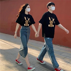 纯棉夏季潮学生不一样情侣装男女短袖T恤上衣W24-P30官图，女装T恤，电商B245