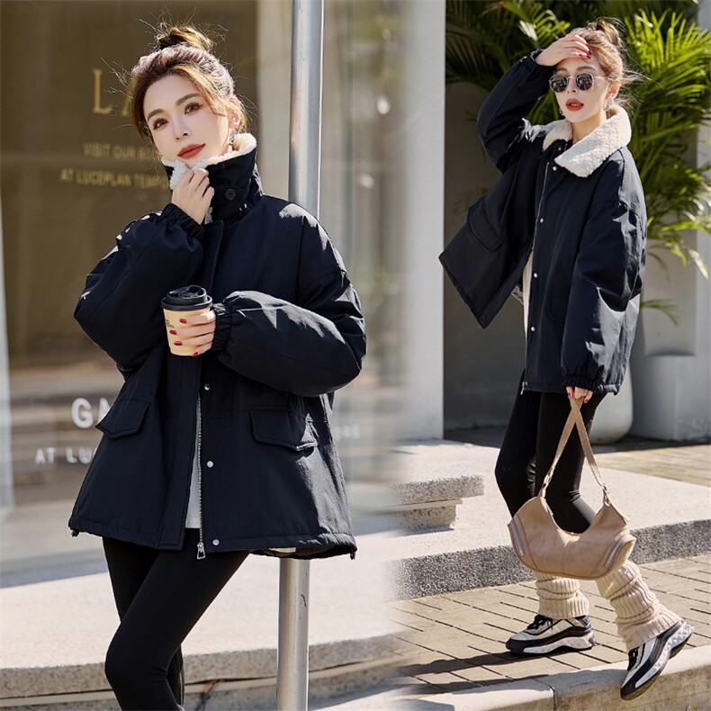 小个子毛领加厚羽绒服女士2025年冬新款韩版休闲宽松学生保暖外套,女装羽绒服,意芙