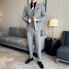 西服套装男士三件套商务职业正装小西装韩版修身伴郎新郎结婚礼服，男装西服，星座505-2（原电商A260-1)