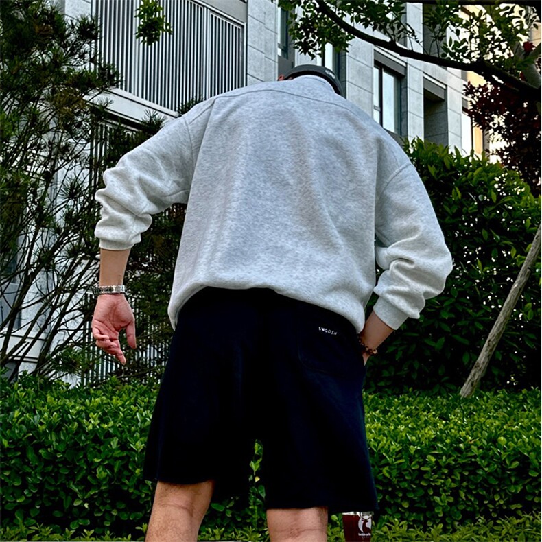 抖音得物高品质二开25秋冬美式重磅结构织带撞色立领卫衣外套W70,男装卫衣,电商A486-1