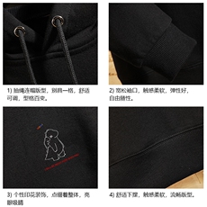 WY2140-P40加绒P45纯连帽卫衣男大码运动帽衫宽松薄外套，男装卫衣，电商A040A