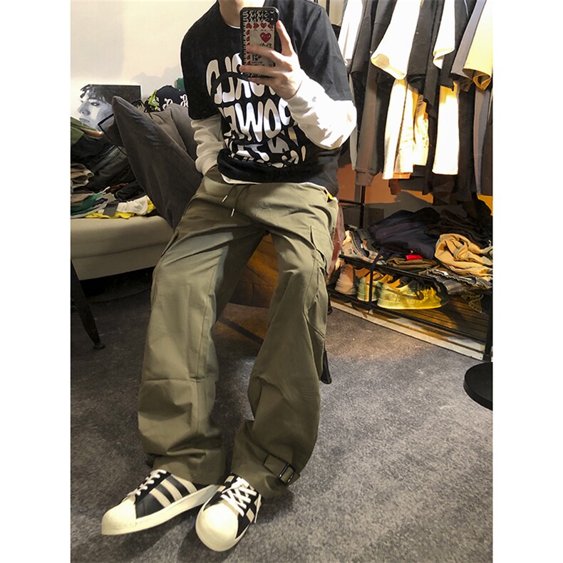 B221美式ins街头hiphop宽松休闲多口袋工装裤子LK23120-P65控88,男装休闲裤,电商B221