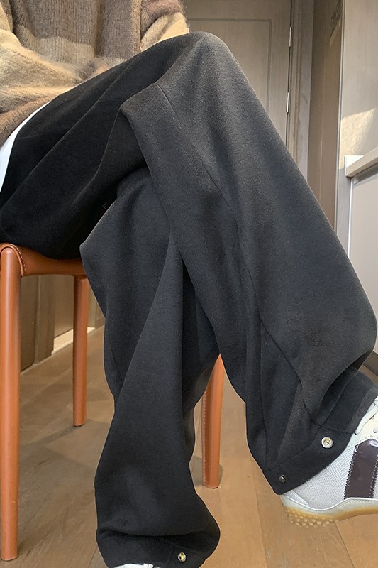 冬季新款重磅毛呢纽扣休闲卫裤M~5XLXZ604-KG69-P50控68,男装休闲裤,星座604