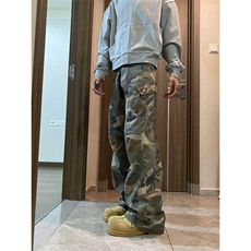 美式潮牌大口袋工装迷彩裤街头直筒百搭拖地休闲裤子LNZ522-p55，男装休闲裤，星座1008