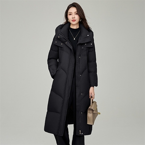 长款羽绒服女冬季2024新款过膝高级感时尚收腰加厚保暖白鸭绒外套图片