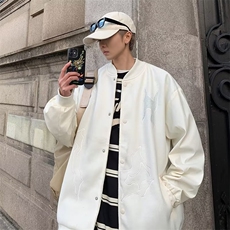 棒球服外套男vintage美式烫钻刺绣高级感痞帅宽松休闲飞行员夹克，男装夹克，星座601-2