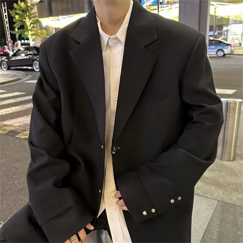 小众设计感垫肩西服外套金属装饰简约高级潮流上衣外套XW130-P75,男装西服,星座1109-3