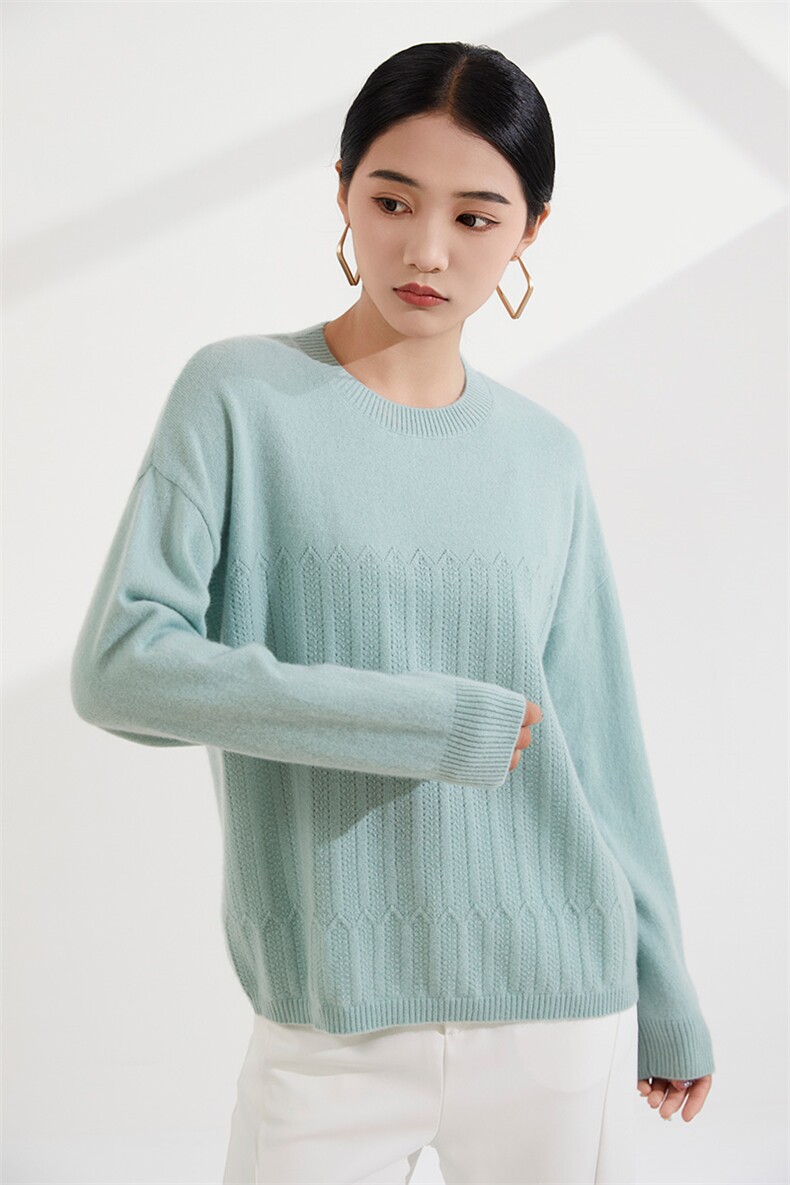 秋冬新款羊绒复古宽松休闲毛衣,女装羊绒衫,恒爱羊绒