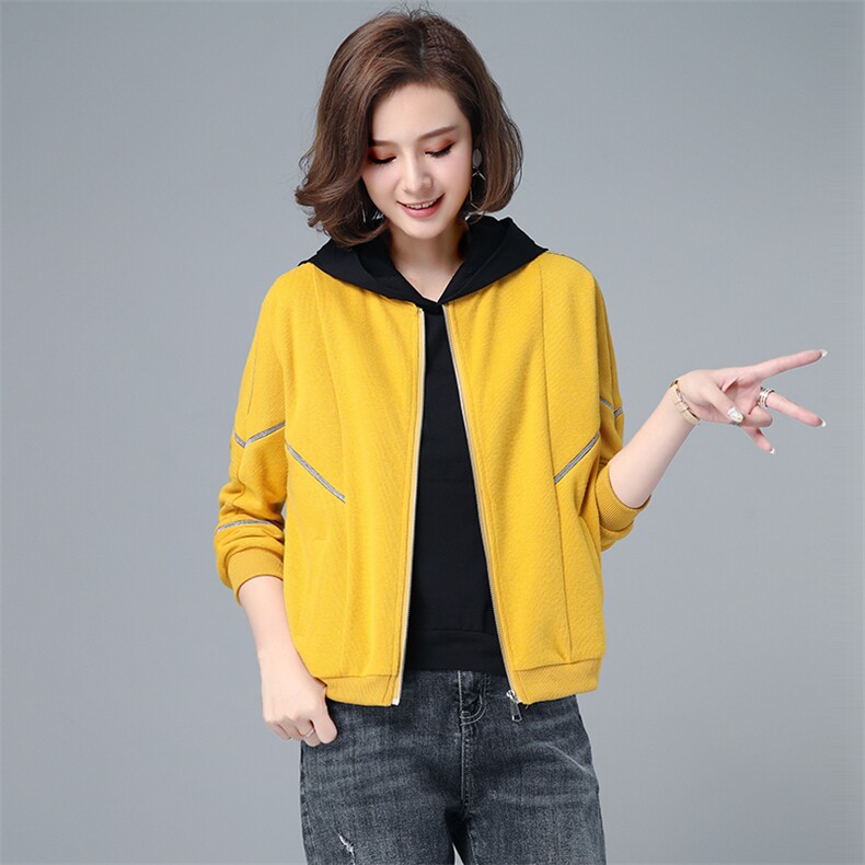 2024年春季新款潮韩版宽松百搭卫衣女连帽衫洋气减龄短外套女短款,女装短外套,依恋蒂丝