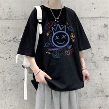 YT26180-P30亚短袖t恤男大码五分袖男宽松七分袖港风模特，男装T恤，电商A040