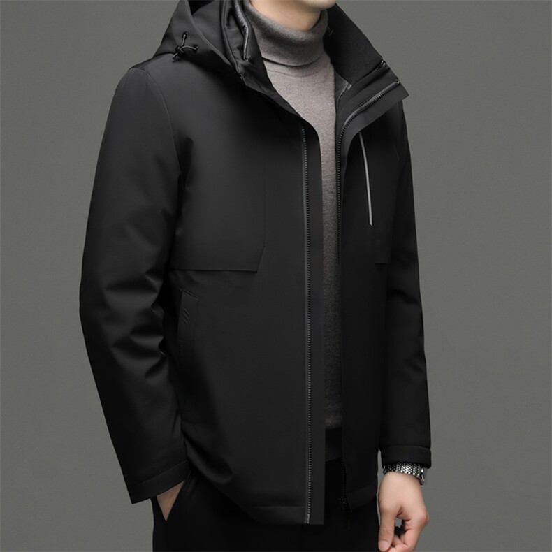 DF6872钱塘2020-2冬季厚款商务休闲连帽中年男士羽绒服P310,男装羽绒服,钱塘207-2