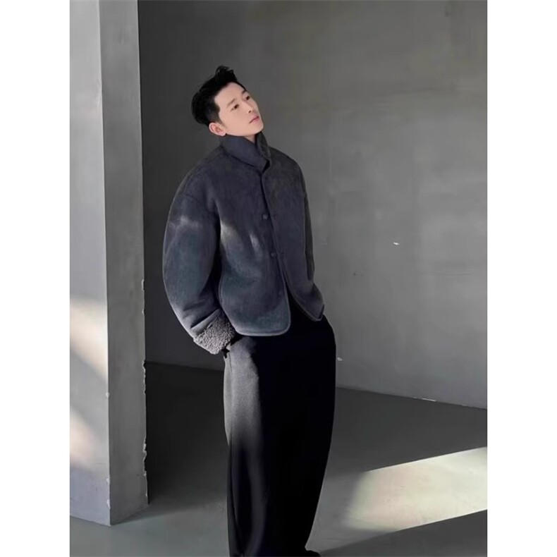 现货~双面穿皮毛一体麂皮绒夹克外套JK919P128，男装夹克，星座908