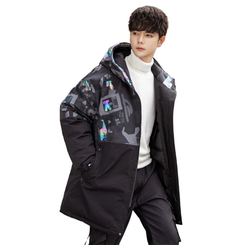 TIM 2026冬季新款90%白鸭绒中长款连帽羽绒服男XZ109-Y2222-P218图片
