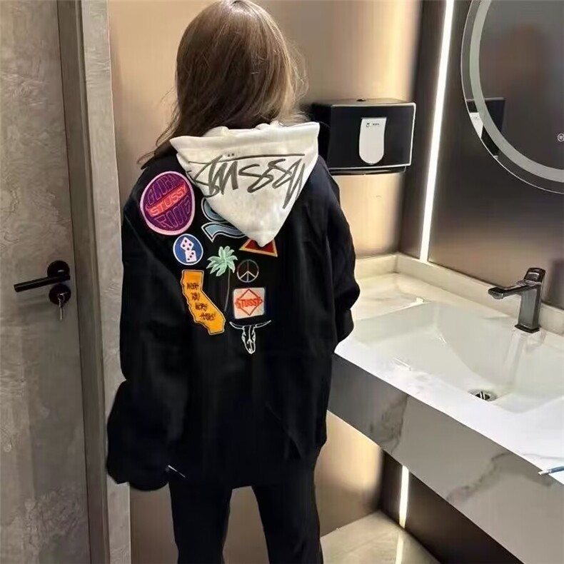 刺绣徽章夹克美式高街刺绣夹克外套男女潮牌秋冬小众棒球服上衣,男装夹克,星座506A