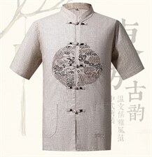 2023年夏季圆领宽松短袖中年纯色休闲商务上衣时尚百搭男装，男装休闲套装，电商B212（原钱塘6029）