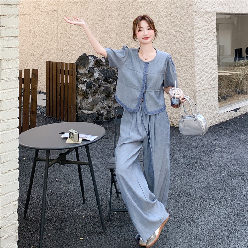 现货超好数据短袖+阔腿裤套装2C259-9909-P175-K258,女装套装/套裙,2C259
