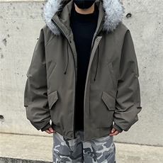 座山雕派克棉服貉子毛加厚外套GS65001，男装棉衣，星座1206（原A206）