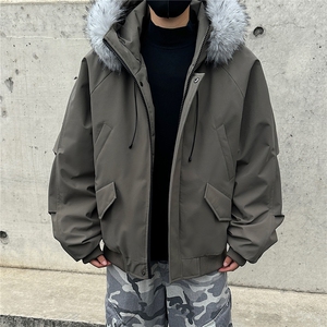 座山雕派克棉服貉子毛加厚外套GS65001图片