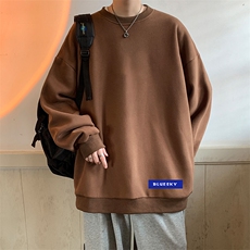 圆领卫衣男大码加厚加绒长袖t恤男S6202-P28加绒款-P33，男装卫衣，电商A040