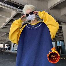 抖音得物供货提供视频秋冬重磅美式宽松织带圆领卫衣0720，男装卫衣，电商A486