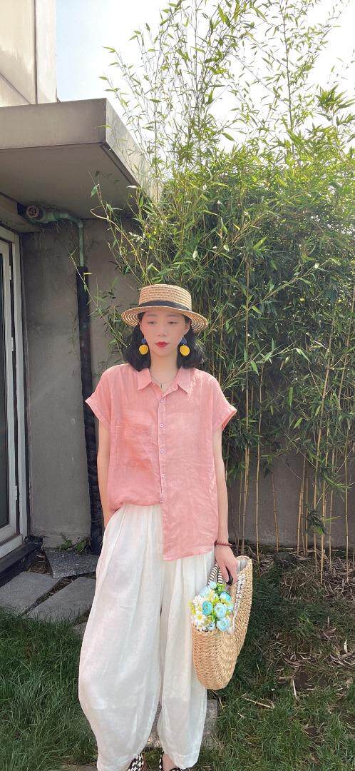 纯苎连衣裙小衫裤子裙子衬衣 时尚风 风淑女风休闲风，女装连衣裙，川哲