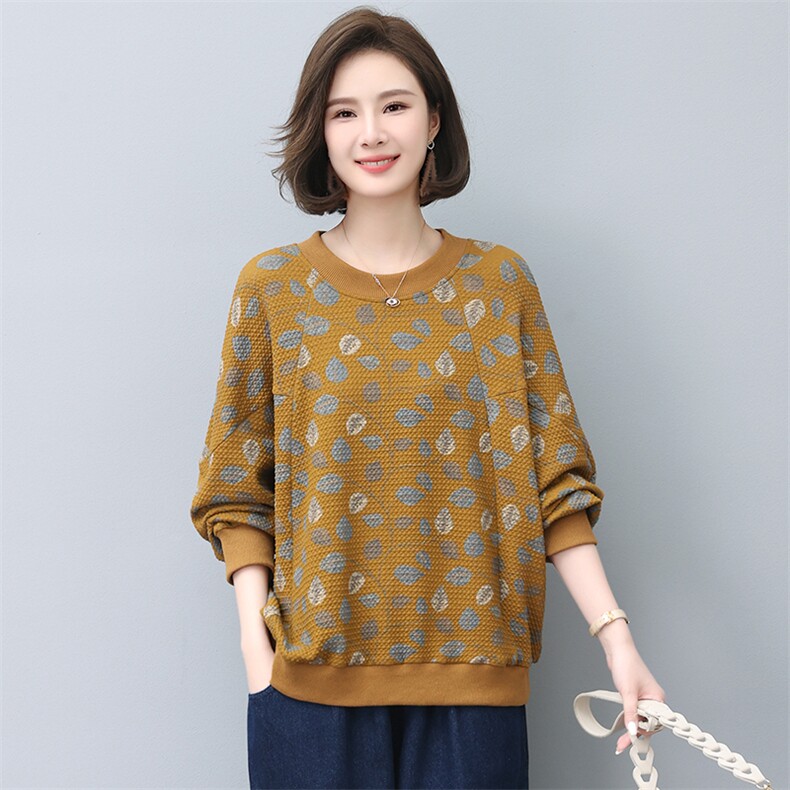 （热卖款）22024年秋季休闲舒适花色上衣,女装卫衣/绒衫,悦见她