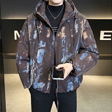 90新标2025冬季新款保暖时尚迷彩连帽鸭绒羽绒服男YR9136-P299，男装羽绒服，电商D342