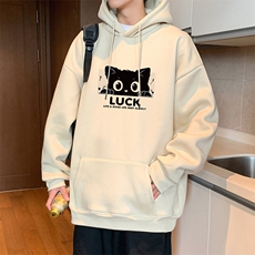 CM090P60新品重磅纯棉连帽卫衣秋冬外套卡通猫印花帽衫，男装卫衣，星座304A-1