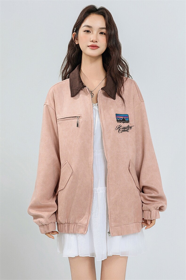 2026春季新款港风美式字母刺绣鹿皮绒棒球服夹克外套JK1407-P85,男装夹克,星座313A(原308A-2)