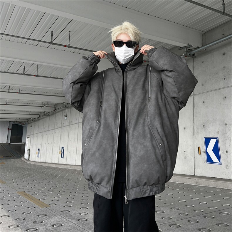 皮棉服冬季宽松港风棉衣立领冬装棉袄外套男MY2413-特100控168,男装棉衣,电商B370