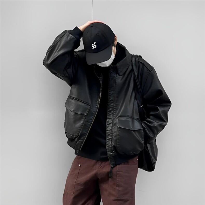 网图现货春季皮衣飞行员外套1209-1-JK19-P90主推可谈，男装夹克，星座1209-1