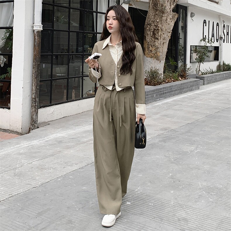 春现-拼色小香风减龄气质裙裤外套套装B190-2821-P160-K228,女装套装/套裙,2B190