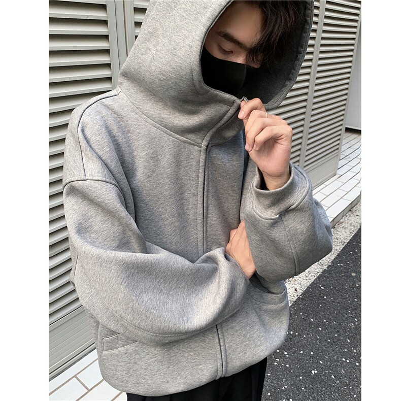 秋装 500克大廓型情侣连帽卫衣oversisz厚拉链外套男女 H1008 P88图片