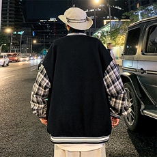 JK809P65港风拼接棒球服百搭休闲宽松夹克外套男，男装夹克，星座1204-3
