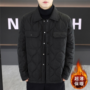 1018-MY921-P73秋冬新款男轻薄网格棉服外套休闲翻领百搭显瘦保暖图片