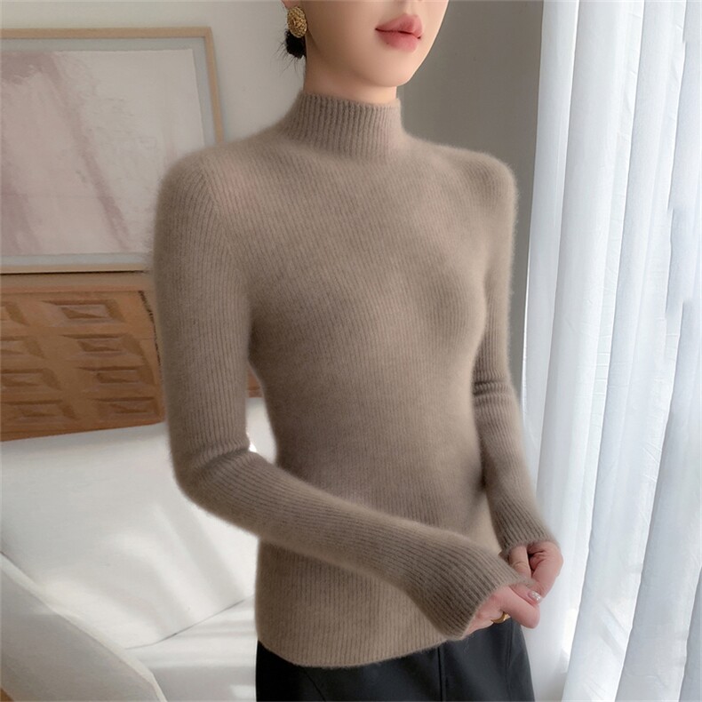 2025年秋季单件时尚百搭通勤简约加厚半高休闲/淑女,女装羊绒衫,云暖羊山羊绒