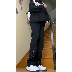 高街美式排扣牛仔裤拉链设计感直筒牛仔裤，男装牛仔裤，星座310A-4