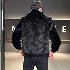 冬季男士时尚加厚仿皮草保暖爸爸装商务夹克外套ZX8961-P255，男装夹克，星座1105-3