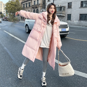 牛角扣中长款收腰羽绒服7528P245K358图片