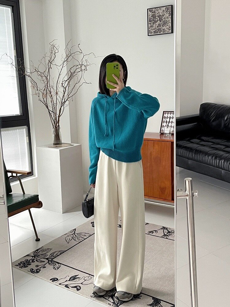 圆领毛衣女慵懒风气质百搭款休闲显瘦针织衫,女装羊毛衫,思途羊绒
