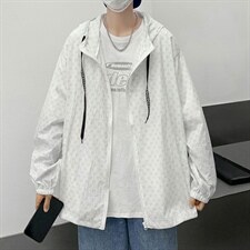 高街外套男夏季薄款潮流个性连帽防晒衣潮牌宽松夹克 W3151-P32图片
